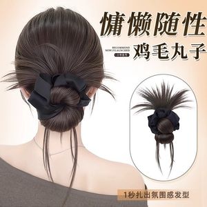 Bun Wig With Hair Clips And <b>Ties</b> Fluffy Low Bun Natural Bouncy Look For Miss Any Face Shape - Product Image 2