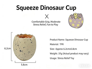 Dinosaur <b>Egg</b> Cup Squishy Sensory <b>Toy</b> Press Rebound Stress Relief Anxiety Relief Squeeze Fidget for Boys Girls Office Desk Gag - Product Image 6