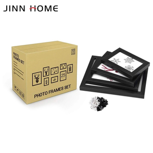 Set di Cornici per <span class=keywords><strong>Foto</strong></span> Ecologiche Nere Fatte a Mano Gallery Perfect, Kit Decorativo per Stampe Artistiche, Set di Cornici da Parete Multipli - Product Image 4