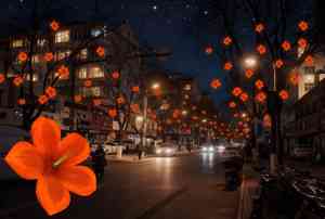 Luz decorativa Ip65 con diseño de flor de kapok para iluminación de calles comerciales y áreas de entretenimiento - Product Image 1