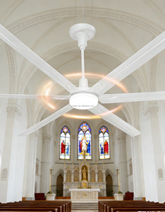 <span class=keywords><strong>Ventilateur</strong></span> <span class=keywords><strong>de</strong></span> plafond industriel HVLS 7 pieds pour gymnase, entrepôt, église, 2,1 m à 4,5 m, A180W, moteur PMSM ultra silencieux avec télécommande et certification CE - Product Image 1