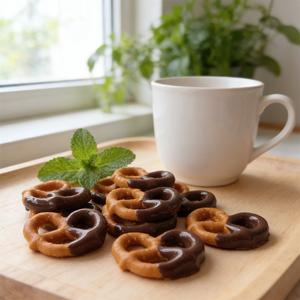 Dark Chocolate Pretzels Food Model Fake Edible Snack Display Item with Sauce Home Decor Desk Diy Joy <b>Doll</b> <b>Play</b> Photography Set - Product Image 5