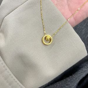 Zhou Family Gold Ball Necklace For Women 24k Real Gold Plated Copper Alloy Charm Collarbone Chain Gift Jewelry - Product Image 3
