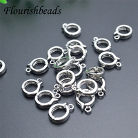 Accessoires de bijouterie, fermoir à boucle ronde en laiton plaqué or 18 carats, anti-décoloration, sans nickel, pour fabrication de bracelets et de colliers