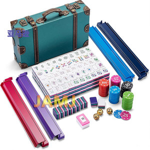 Juego <span class=keywords><strong>de</strong></span> Mahjong Americano Premium para Interiores, Fichas Acrílicas Duraderas, Estándar para Noches <span class=keywords><strong>de</strong></span> Juego en Familia y Fiestas - Product Image 2