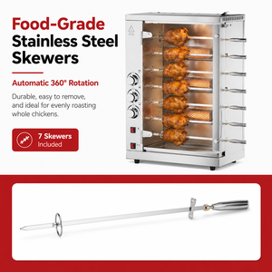 <span class=keywords><strong>Horno</strong></span> Asador Comercial a Gas de 3/5/7 Asas de Acero Inoxidable, Asador Automático Giratorio para Pollo, Barbacoa COOKAID 800W Multivoltaje - Product Image 3