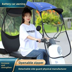 Auvent de protection solaire publicitaire pour véhicule électrique, en forme de dôme, type coque de tortue, avec fermeture éclair, en polyester, logo imprimable - Product Image 2