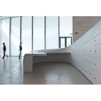 Hôtel Creative Alien Front Desk Bar Design Personnalisé Centre Commercial Art Arc Bois Peinture Réception Caisse Enregistreuse