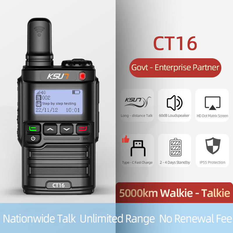 Ksun KSUN CT16 Portable 4G LTE POC Walkie Talkie - 5000km Two Way Radio for ...