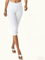 Lot de 2 leggings capri taille haute pour femmes grandes tailles - Pantalons de yoga extensibles à effet ventre plat, longueur 3/4, pour l'entraînement
