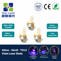 Diode laser violette Nichia NDV1342-04 405nm 55mW TO38 3.8mm, module LD pour capteur PM2.5, fluorescence, éclairage de scène étoilée