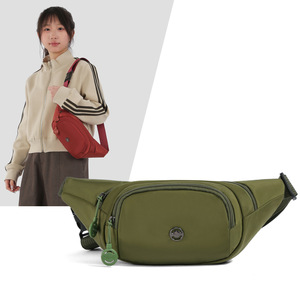Women's Water Resistant Nylon Waist Bag With Zipper Closure For Outdoor Casual Use Pink Purple Gray Khaki Green Brown Red Black - Product Image 3