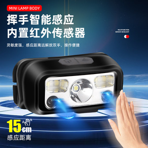 Smart Sensor Headlamp LED Rechargeable 620mAh Battery 15cm Motion Detection Outdoor Night Running Fishing - Product Image 1