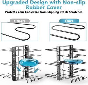 New Eco-Friendly Kitchen Counter Cabinet 5-Layer Stainless Steel Detachable Standing Storage Rack for Pan & Pot Lids - Product Image 2