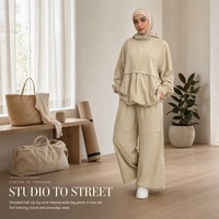 Vêtements de sport personnalisés OEM/ODM pour femmes, vêtements de sport modestes pour musulmanes, vêtements de sport pour la salle de sport, vêtements décontractés d'extérieur, vestes à capuche surdimensionnées à fermeture éclair à manches longues