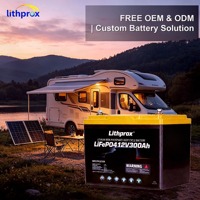 Batterie Lithium à décharge profonde 12,8V 300AH Grade A Professionnelle Basse Température LiFePO4 RV BMS Bluetooth Terminal M8 CE RoHS IP67 OEM ODM