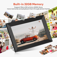 Рамка для фотографий, 10,1 Wi-Fi, цифровая фоторамка с сенсорным экраном 1280x800 HD, цифровая фоторамка с памятью 16 ГБ + 32 ГБ, Автоматическое вращение