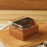 Boîtes à gâteaux Brownies en gros, boîtes transparentes pour l'emballage alimentaire, dessert, tiramisu, bonbons, boîtes en plastique PS avec étiquette personnalisée