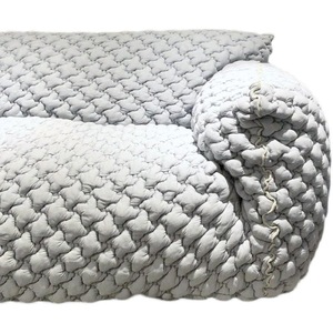 Fauteuil simple en tissu de style italien, bleu, en peluche douce, pour salon et chambre à coucher - Product Image 5