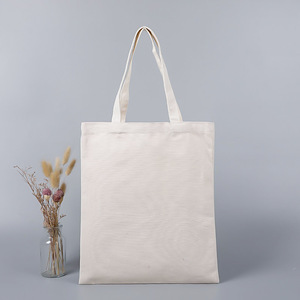 Bolso de compras en blanco reciclado ecológico impreso personalizado bolso de lona de algodón orgánico liso con logotipo - Product Image 2