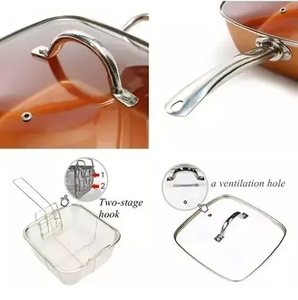 Modern <b>Ceramic</b> Marble Coated 6-Piece Pot <b>Pan</b> Glass Lids Bakelite Handles Non-Stick Aluminum Gas Induction Ready Cookware Set - Product Image 3