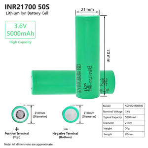 Batería de Iones de Litio Cilíndrica Victpower INR21700 50S 3.6V 5000mAh Grado A para Electrónica de Consumo - Product Image 3