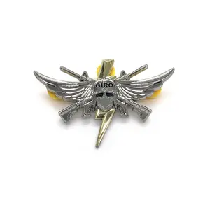 Asas de emblema militar personalizadas, emblema de metal de alta qualidade com seu próprio estilo