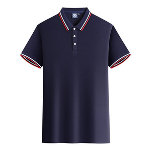 <b>Polo</b> Shirt Solid Color Contrast Trim Polyester Fiber Short Sleeve Daily Wear - Product Image 4