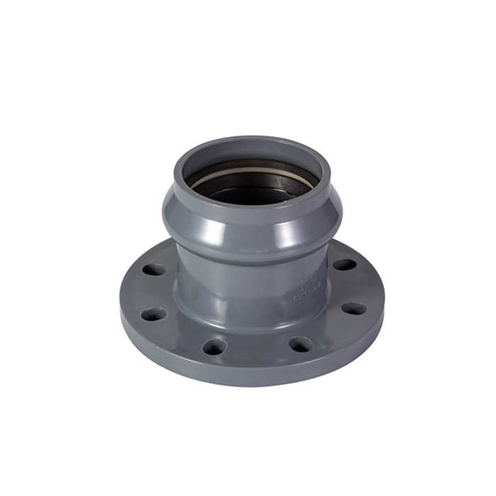 DIN8063 Grey Color 90mm PN10 PVC Faucet Flange with Rubber Ring