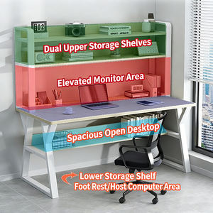 <span class=keywords><strong>Escritorio</strong></span> de Computadora Moderno de Madera de Lujo con Estantería y Almacenamiento para Oficina en Casa y Edificios de Oficinas - Product Image 4