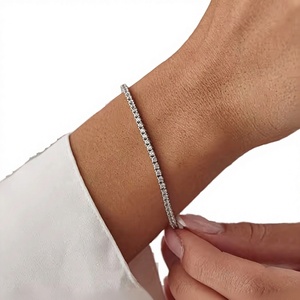 18K Gold Lab Grown Brilliant Cut Color D Diamond Tennis Bracelet IGI Certified VS1 2mm 3mm 4mm 5mm Chain Jewelry for Women&<b>Men</b> - Product Image 3