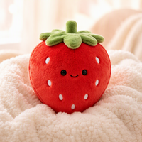 Pluche kussen in de vorm van een roze aardbei, zacht knuffel fruit speelgoed, groothandel pluche speelgoed fabrikant, op maat gemaakte pluche speelgoed