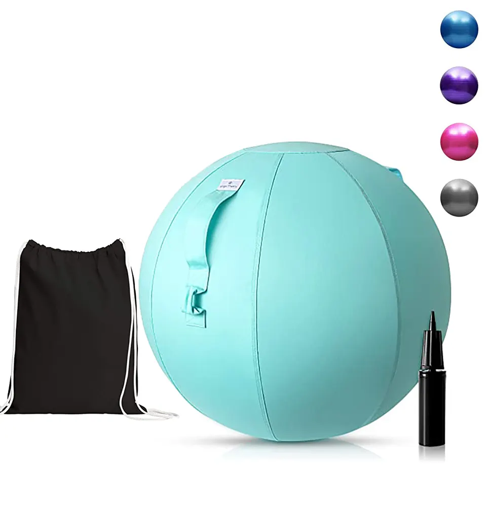 OEM Anti Burst Stability Yoga Fitness Set Yoga Ball Cover Sitting Ball Chair Gym Ball with Pump Cotton Backpack Round 500qty