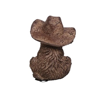 Estatua de Toro Highland con Sombrero de Vaquero, Decoración de Resina para Casa de Campo, Adorno de Mesa - Product Image 5