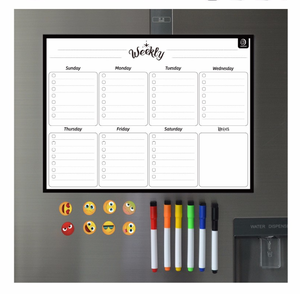 <span class=keywords><strong>Calendario</strong></span> Magnético Mensual, Planificador de Borrado en Seco, Pizarra Blanca, Imán para Refrigerador - Product Image 3