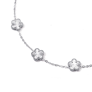 Collar de Acero Inoxidable Chapado en Oro de 18K con Flor de Trébol de Cinco Hojas, Juego de Collares de Oro de la Suerte con 5 Hojas, Joyería para Mujer - Product Image 3