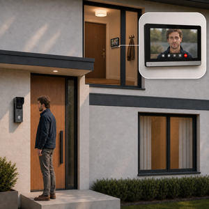 Système <span class=keywords><strong>de</strong></span> contrôle d'accès par interphone vidéo IPS 7 pouces avec vision nocturne, déverrouillage par carte IC/NFC et application, <span class=keywords><strong>station</strong></span> extérieure étanche IP65 - Product Image 2