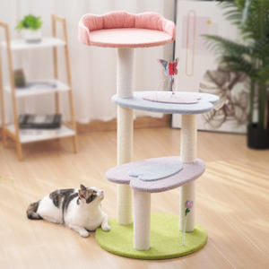 Fabrikant Groothandel Schattige Roze Ontwerp Bloem Kat Boom Kat Bomen & Scratcher - Product Image 1
