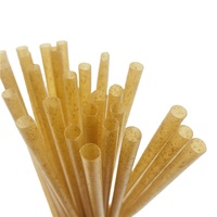 Pailles jetables en canne à sucre de 8,5 pouces pour smoothies, compostables, écologiques, pailles jumbo pour thé aux perles et lait.