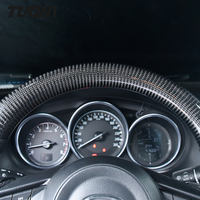 Volante de cuero perforado de fibra de carbono para Mazda Axela CX5, venta al por mayor de fábrica