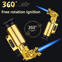 Meilleures ventes en stock européen, pistolet à souder à feu puissant, allumeur à gaz butane, torche à cigare, briquet à fenêtre anti-vent, allumeur de briquet dragon