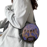 Nouveau sac rond pour femme en PU, design personnalisé Sigma Gamma Rho 1922, sac de shopping tendance pour sororité, sac rond de haute qualité