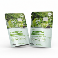 Pochette d'emballage en aluminium biodégradable, résistante à l'humidité, imprimée sur mesure, réutilisable, pour poudre de café et thé