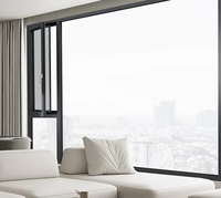 Puerta de Terraza con Marco de Aleación de Aluminio con Recubrimiento en Polvo de Alta Calidad, Ventanas de Doble Acristalamiento de Aleación de Aluminio
