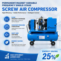 Compresseur d'air à vis portable Panrui 7,5 kW 10 CV VSD deux-en-un 0,8 MPa avec réservoir d'air pour réparation automobile et gonflage des pneus