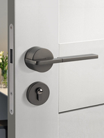 Poignée de porte intérieure en laiton noir de style moderne, électro-plaquée, pour portes en bois, usage domestique, garantie de 5 ans, vente directe d'usine