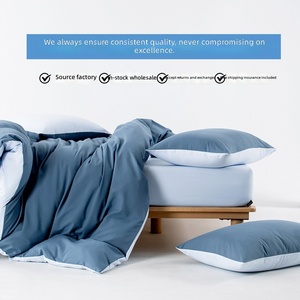 Juego de Ropa de Cama Nórdica de Color Liso, Cuatro Piezas, Funda Nórdica Transfronteriza, Sábana Textil para el Hogar, Ropa de Cama de Comercio Exterior, Tres Piezas - Product Image 2