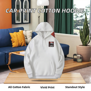 Sudadera con Capucha para Hombre, Elegante y Cómoda, 100% Algodón, Forro Polar para Invierno, Diseño Gráfico de Doble Cara, Estampado Único de Paisaje y Autos - Product Image 2