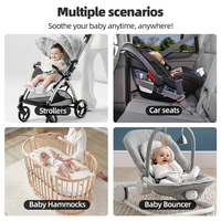 Berceau automatique pour poussette avec musique Bluetooth et lumière LED respirante pour bébé, accessoire de voyage, 11 sons de bruit blanc et minuteur