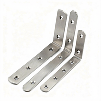 Support d'angle en acier inoxydable robuste en forme de L pour meubles, armoires, étagères, fixation d'angle, quincaillerie
